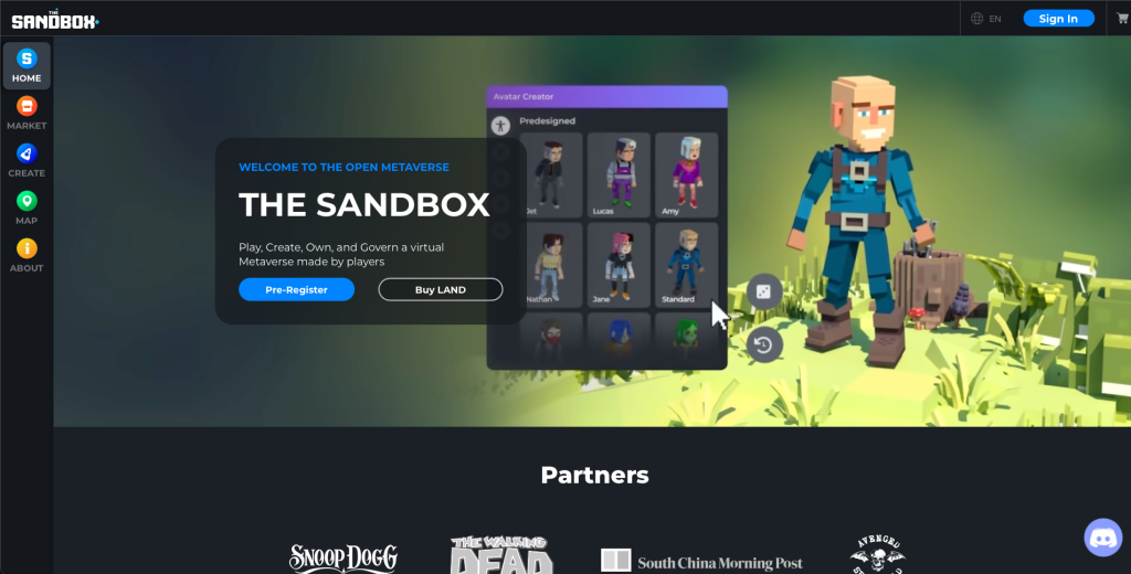 The Sandbox ntf game