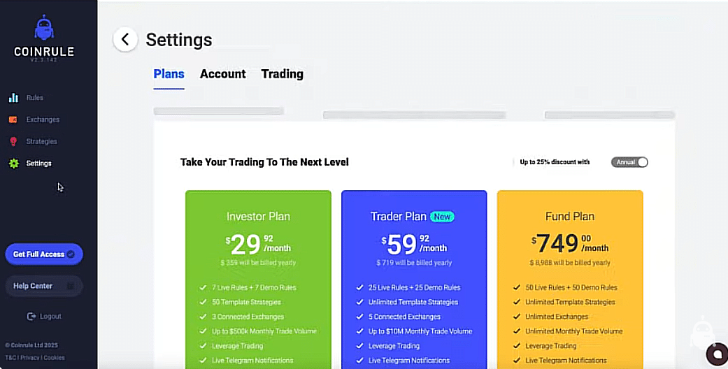 Coinrule Strategy Builder